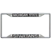 Wholesale-Michigan State Spartans GLITTER BACKGROUND Lic Plt Frame S/S Printed