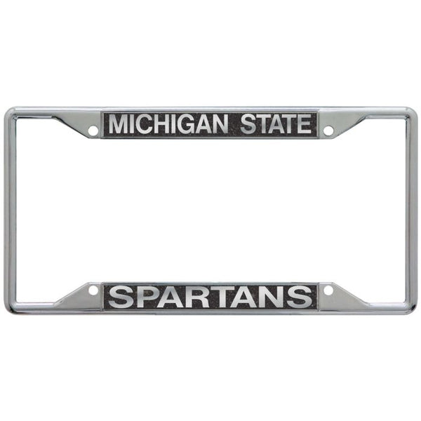 Wholesale-Michigan State Spartans GLITTER BACKGROUND Lic Plt Frame S/S Printed