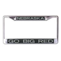 Wholesale-Nebraska Cornhuskers GLITTER BACKGROUND Lic Plt Frame S/L Metallic