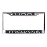 Wholesale-USC Trojans GLITTER BACKGROUND Lic Plt Frame S/L Printed