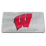 Wholesale-Wisconsin Badgers GLITTER BACKGROUND Acrylic Classic License Plates