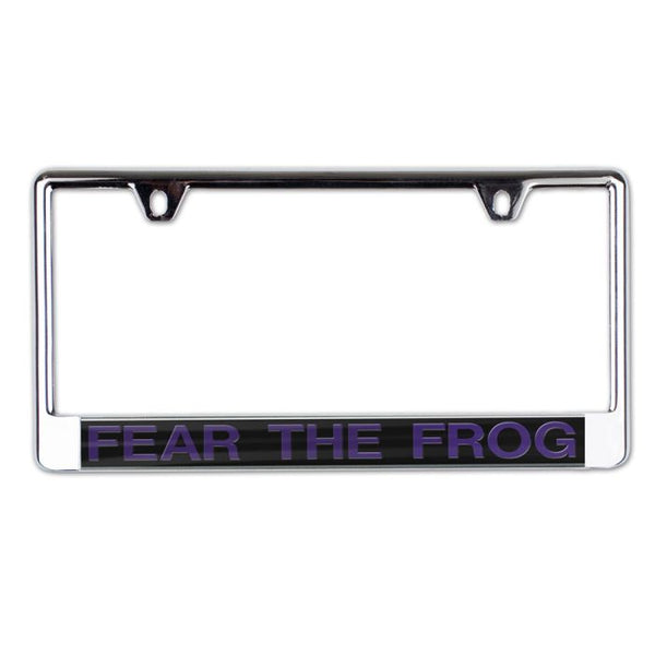 Wholesale-TCU Horned Frogs Lic Plate Frame B/O Printed