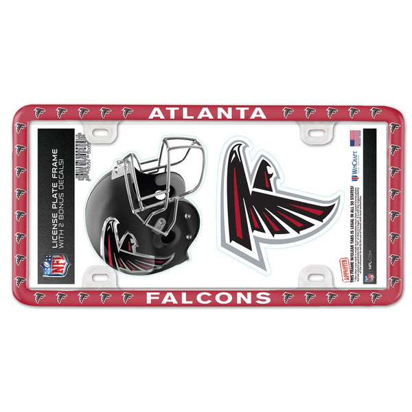 Atlanta Falcons License Plate Thin Frame - Plastic w/Decal