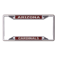 Arizona Cardinals GLITTER BACKGROUND Lic Plt Frame S/S Printed