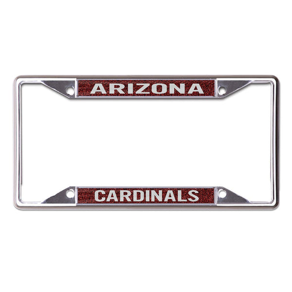 Arizona Cardinals GLITTER BACKGROUND Lic Plt Frame S/S Printed