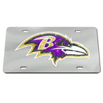 Baltimore Ravens GLITTER LOGO Acrylic Classic License Plates