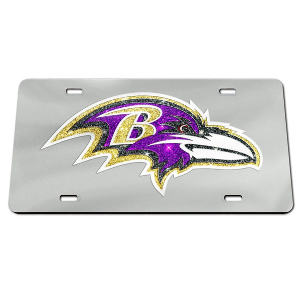 Baltimore Ravens GLITTER LOGO Acrylic Classic License Plates