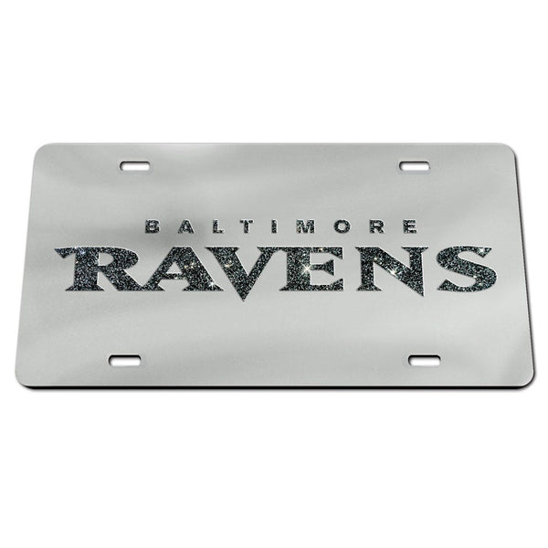 Baltimore Ravens GLITTER LETTERS Acrylic Classic License Plates