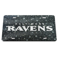 Baltimore Ravens GLITTER BACKGROUND Acrylic Classic License Plates