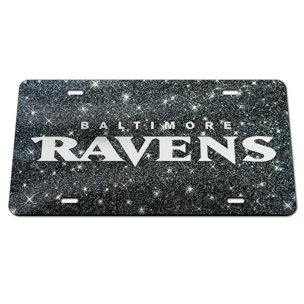 Baltimore Ravens GLITTER BACKGROUND Acrylic Classic License Plates