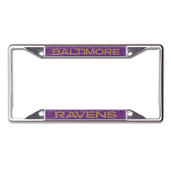 Baltimore Ravens GLITTER BACKGROUND Lic Plt Frame S/S Printed