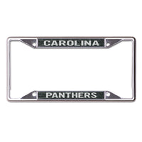 Carolina Panthers GLITTER BACKGROUND Lic Plt Frame S/S Printed