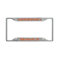 Cincinnati Bengals GLITTER BACKGROUND Lic Plt Frame S/S Printed