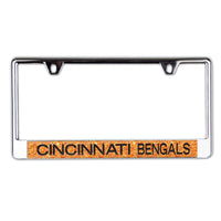 Cincinnati Bengals GLITTER BACKGROUND Lic Plate Frame B/O Printed