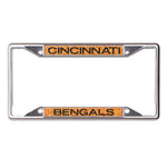 Cincinnati Bengals GLITTER BACKGROUND Lic Plt Frame S/S Printed