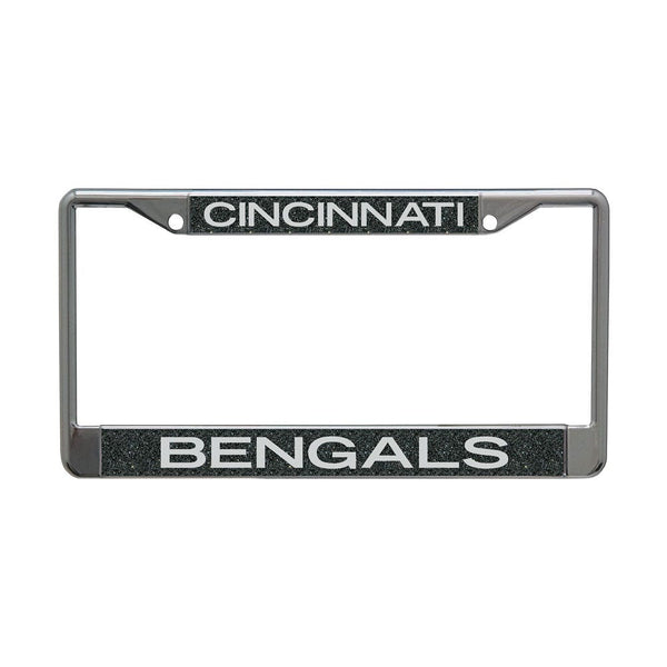 Cincinnati Bengals GLITTER BACKGROUND Lic Plt Frame S/L Printed