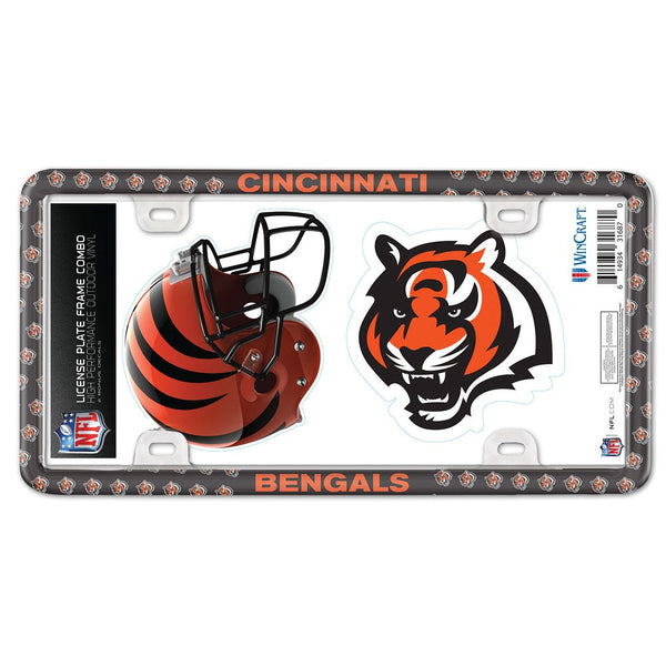 Cincinnati Bengals License Plate Thin Frame - Plastic w/Decal