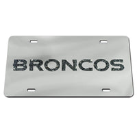 Denver Broncos GLITTER LETTERS Acrylic Classic License Plates