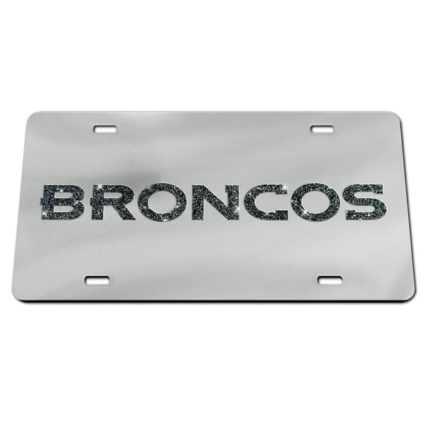 Denver Broncos GLITTER LETTERS Acrylic Classic License Plates