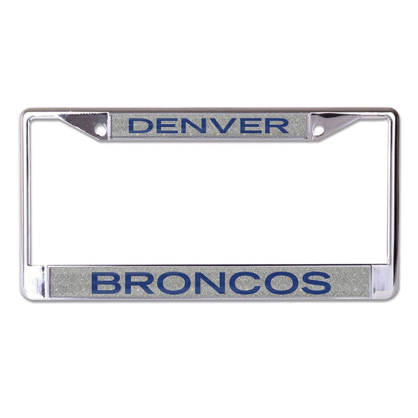 Denver Broncos GLITTER BACKGROUND Lic Plt Frame S/L Printed