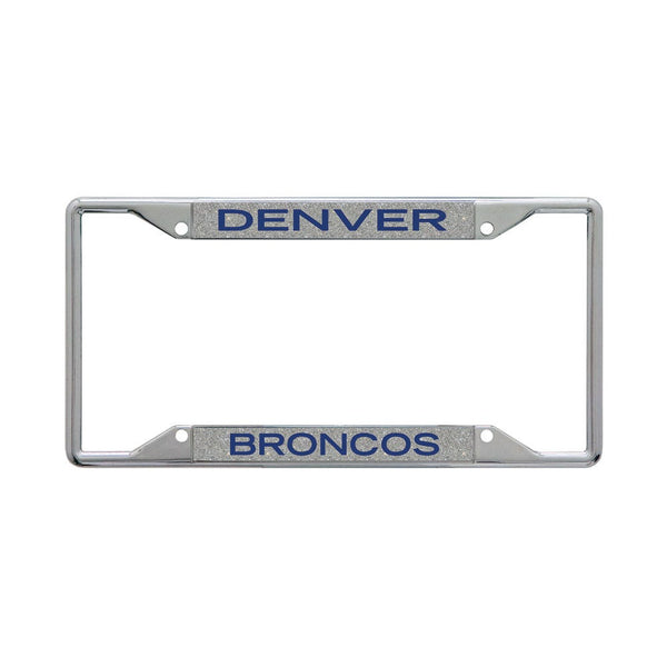 Denver Broncos GLITTER BACKGROUND Lic Plt Frame S/S Printed