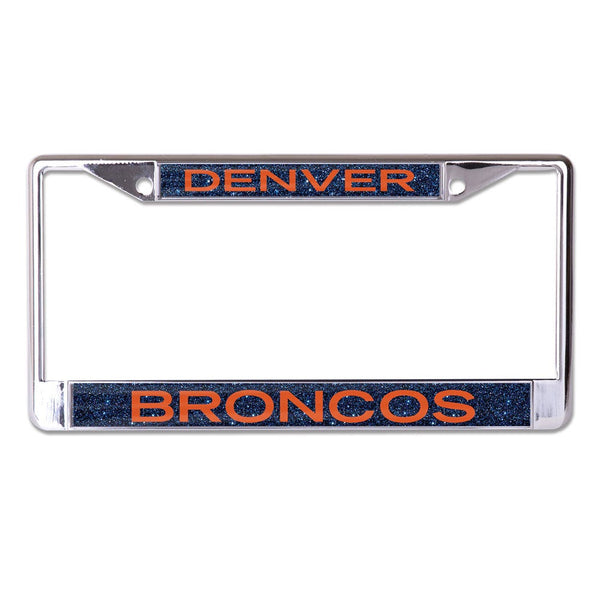 Denver Broncos GLITTER BACKGROUND Lic Plt Frame S/L Printed