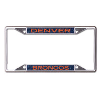 Denver Broncos GLITTER BACKGROUND Lic Plate Frame B/O Printed