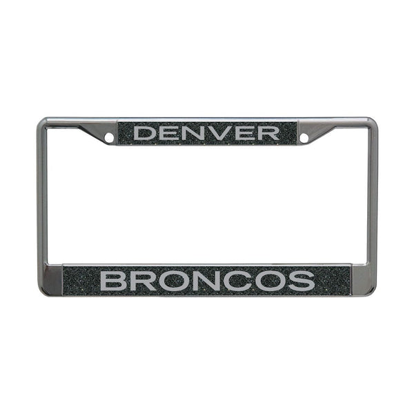 Denver Broncos GLITTER BACKGROUND Lic Plt Frame S/L Printed