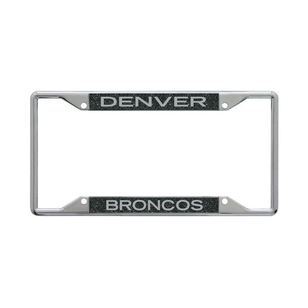 Denver Broncos GLITTER BACKGROUND Lic Plt Frame S/S Printed