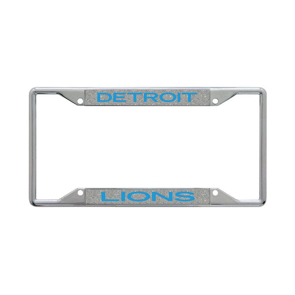 Detroit Lions GLITTER BACKGROUND Lic Plt Frame S/S Printed