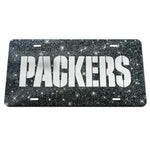 Green Bay Packers GLITTER BACKGROUND Acrylic Classic License Plates