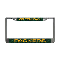 Green Bay Packers GLITTER BACKGROUND Lic Plt Frame S/L Printed