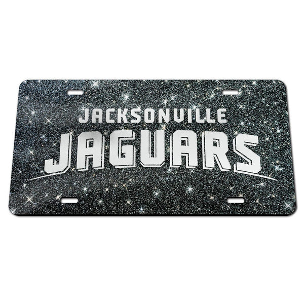 Jacksonville Jaguars GLITTER BACKGROUND Acrylic Classic License Plates