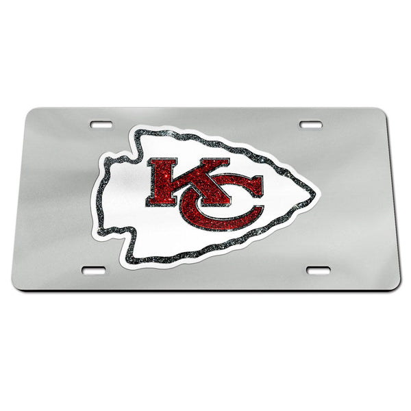 Kansas City Chiefs GLITTER LOGO Specialty Acrylic License Plate