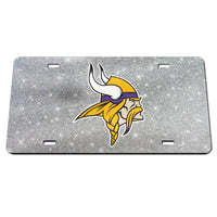 Minnesota Vikings GLITTER BACKGROUND Specialty Acrylic License Plate