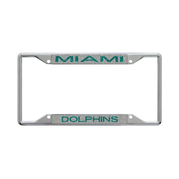 Miami Dolphins GLITTER Lic Plt Frame S/S Printed