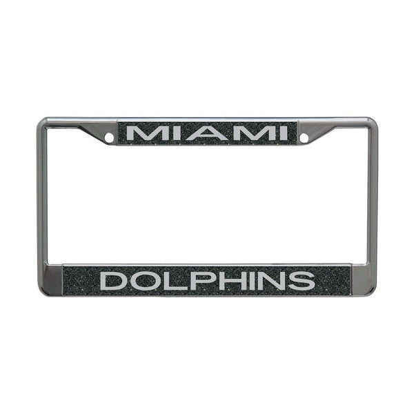 Miami Dolphins GLITTER BACKGROUND Lic Plt Frame S/L Printed