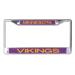 Minnesota Vikings GLITTER BACKGROUND Lic Plt Frame S/L Printed