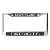 New England Patriots GLITTER BACKGROUND Lic Plt Frame S/L Printed