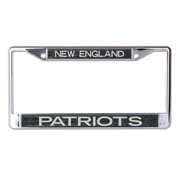 New England Patriots GLITTER BACKGROUND Lic Plt Frame S/L Printed