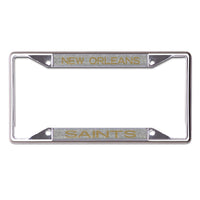 New Orleans Saints GLITTER BACKGROUND Lic Plt Frame S/S Printed