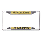 New Orleans Saints GLITTER BACKGROUND Lic Plate Frame B/O Printed