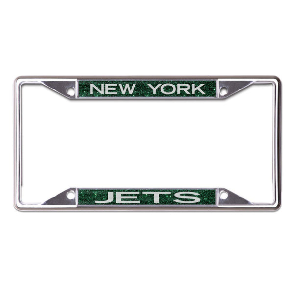 New York Jets Glitter Lic Plt Frame S/S Printed