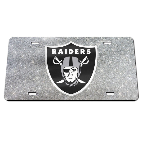 Las Vegas Raiders GLITTER BACKGROUND Specialty Acrylic License Plate