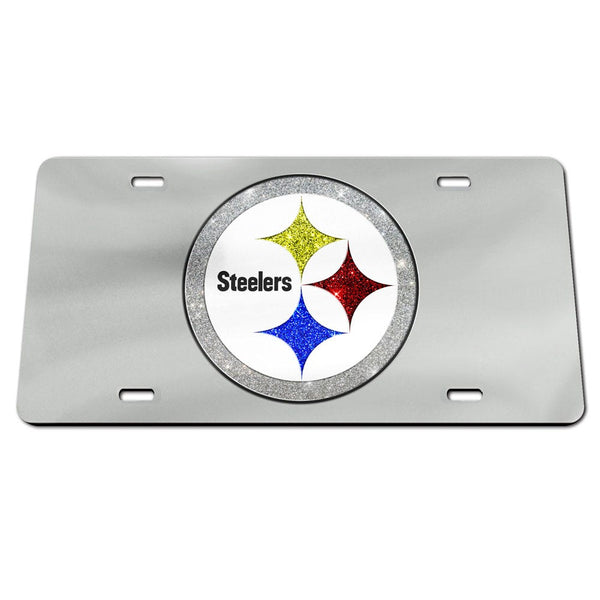Pittsburgh Steelers GLITTER LOGO Specialty Acrylic License Plate