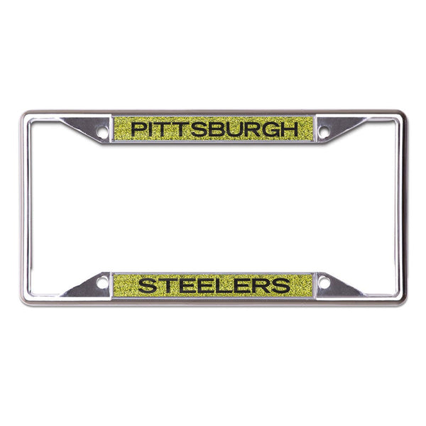 Pittsburgh Steelers GLITTER BACKGROUND Lic Plt Frame S/S Printed