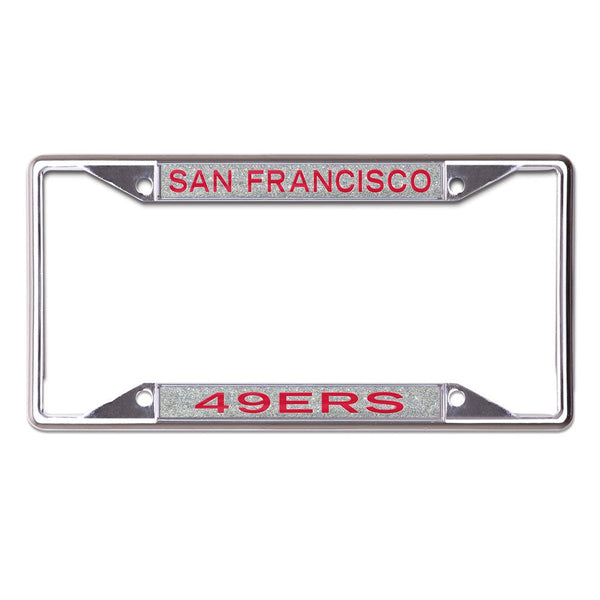 San Francisco 49ers GLITTER Lic Plt Frame S/S Printed