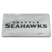 Seattle Seahawks GLITTER LETTERS Acrylic Classic License Plates