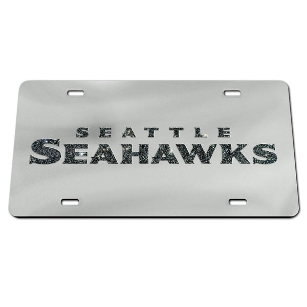 Seattle Seahawks GLITTER LETTERS Acrylic Classic License Plates