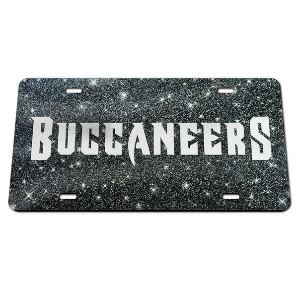 Tampa Bay Buccaneers GLITTER BACKGROUND Acrylic Classic License Plates